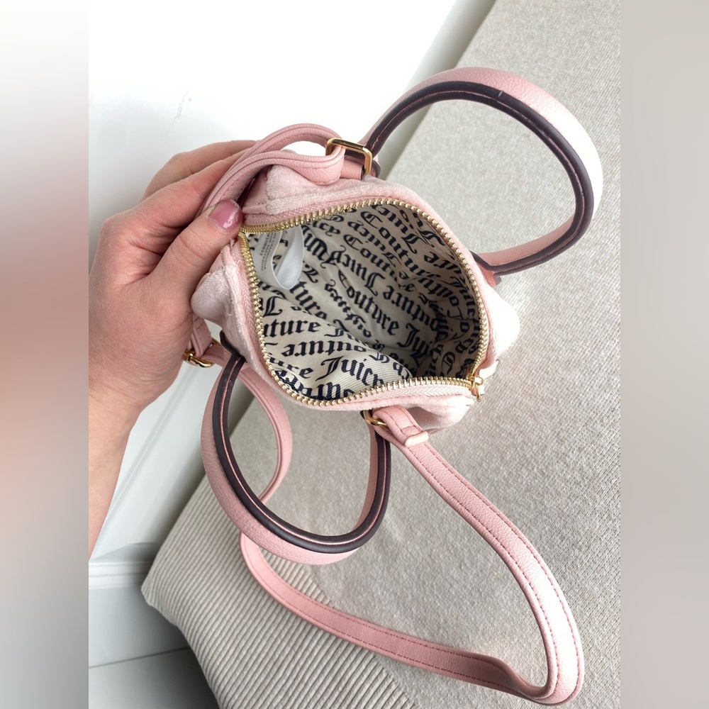Juicy Couture Velour Blush Baby Pink Micro Bag / Purse - Picture 8 of 11